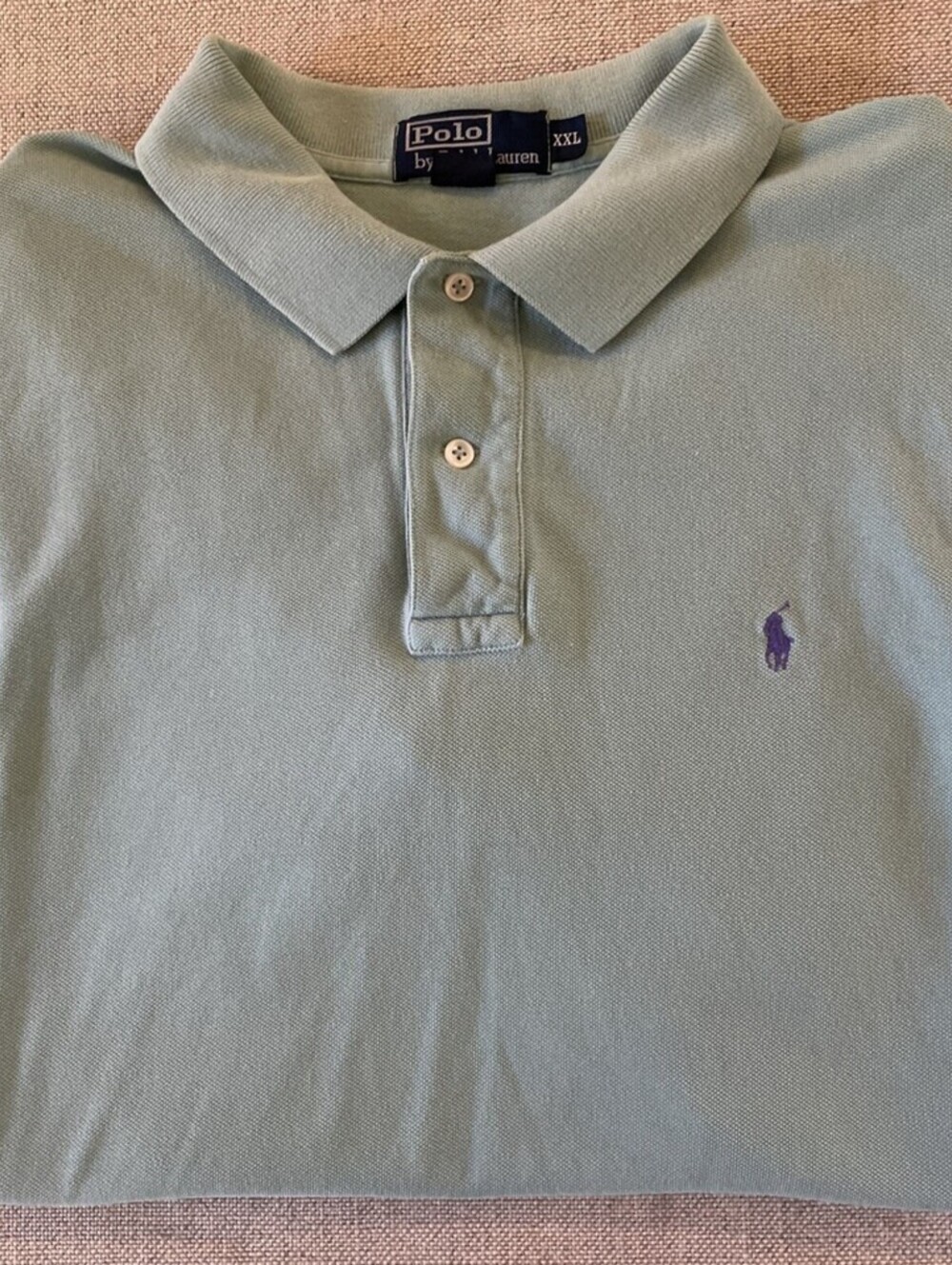 Polo Ralph Lauren Vintage Pique Mesh Knit Shirt Mint XXL